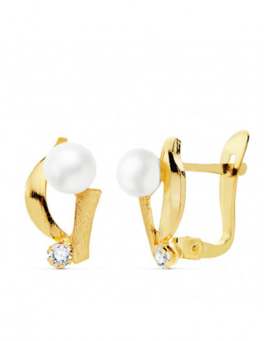 18K PENDIENTES CIRCONITAS 11X7 MM...