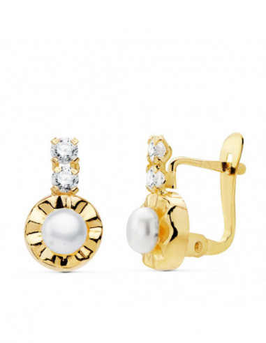 18K PENDIENTES CIRCONITAS 12X7 MM...