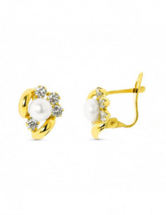 18K PENDIENTES PERLA 5 MM Y... 2
