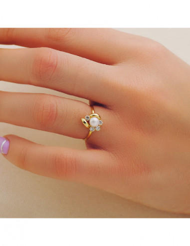 SORTIJA ORO AMARILLO COMUNION FLOR...