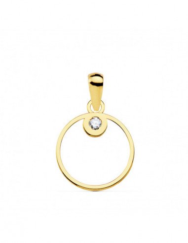 18K COLGANTE CIRCULO CIRCONITA 12 MM