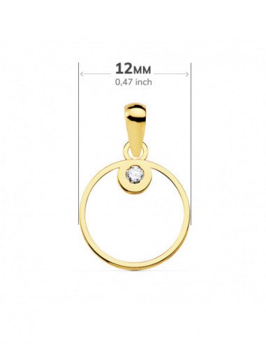 18K COLGANTE CIRCULO CIRCONITA 12 MM