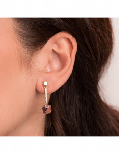 18K PENDIENTES ORO AMARILLO PIEDRA...