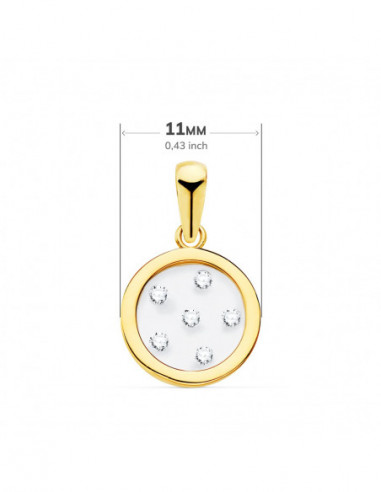 18K COLGANTE ORO AMARILLO REDONDO...