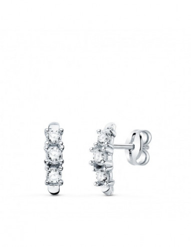 18K PENDIENTES ORO BLANCO CIRCONITAS...