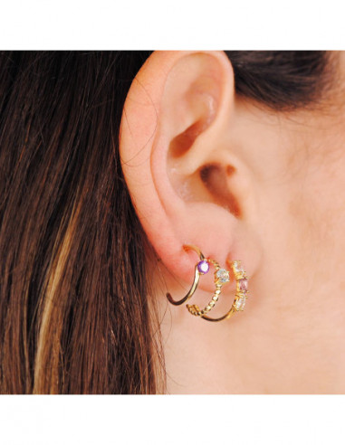 18K PENDIENTES ORO AMARILLO MEDIO ARO...