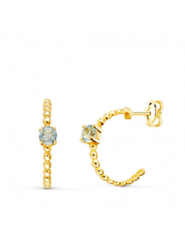 18K PENDIENTES ORO AMARILLO MEDIO ARO...