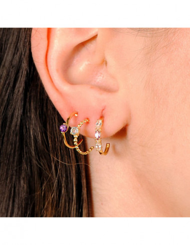 18K PENDIENTES ORO AMARILLO MEDIO ARO...