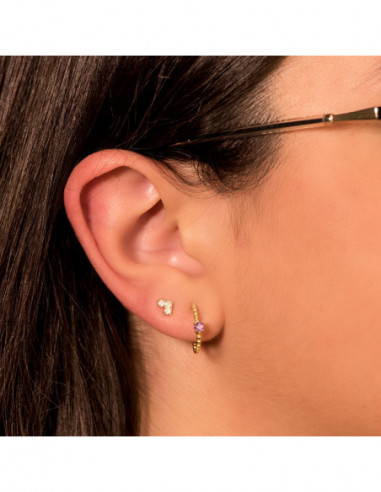 18K PENDIENTES ORO AMARILLO MEDIO ARO...