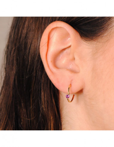 18K PENDIENTES ORO AMARILLO MEDIO ARO...