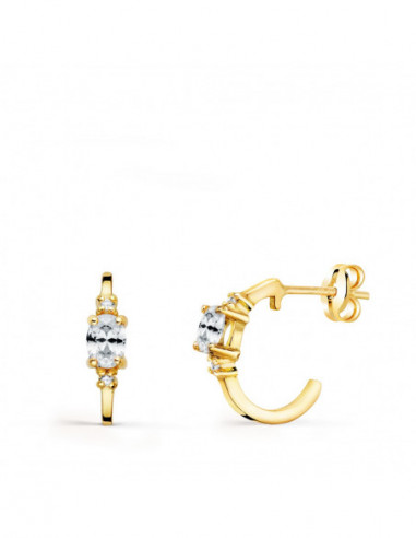 18K PENDIENTES ORO AMARILLO MEDIO ARO...