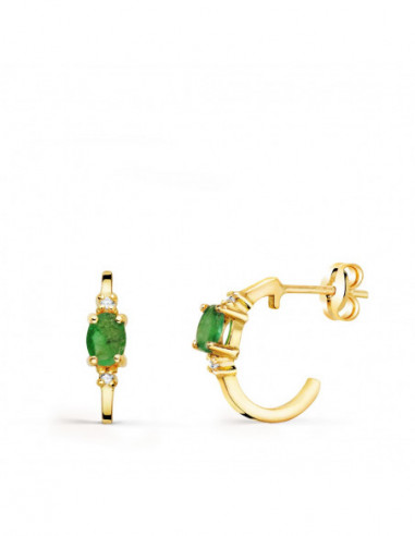 18K PENDIENTES ORO AMARILLO MEDIO ARO...