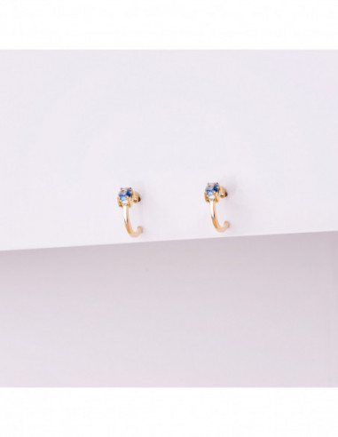 18K PENDIENTES ORO AMARILLO MEDIO ARO...