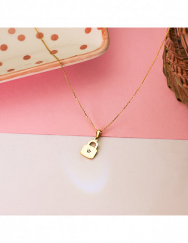 18K COLGANTE ORO AMARILLO CANDADO EN...