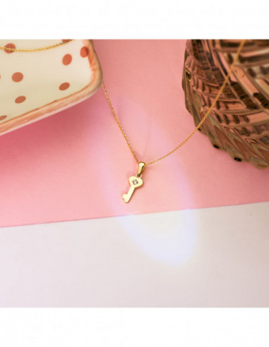 18K COLGANTE ORO AMARILLO LLAVE LISA...