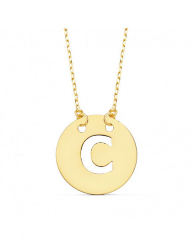 18K COLGANTE LETRA  C  15 MM CADENA...