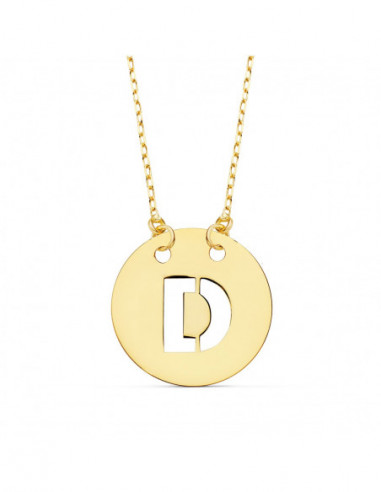 18K COLGANTE LETRA " D " 15 MM CADENA...