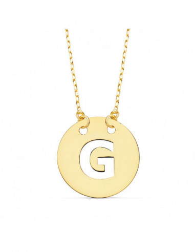 18K COLGANTE LETRA " G " 15 MM CADENA...