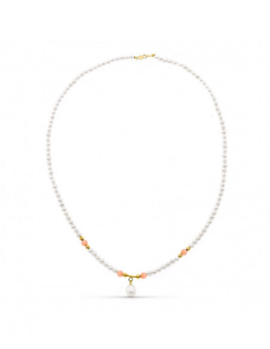 18K COLLAR ORO AMARILLO PERLA CONCHA...