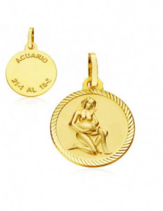 18K HOROSCOPO ACUARIO 20 MM 2