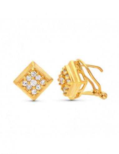 18K PENDIENTES ROMBO. 11X11 MM