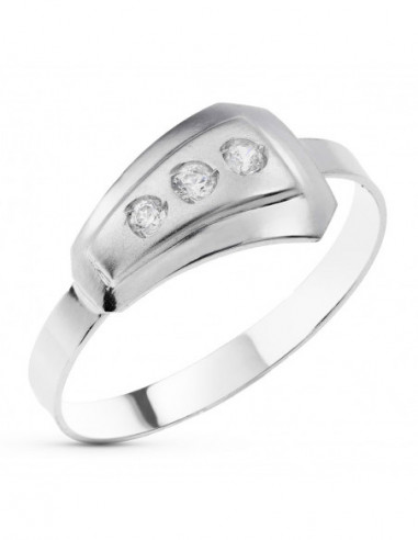 18K SORTIJA ORO BLANCO MATE Y BRILLO...