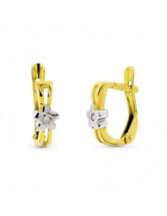 18K PENDIENTES ORO BICOLOR... 2