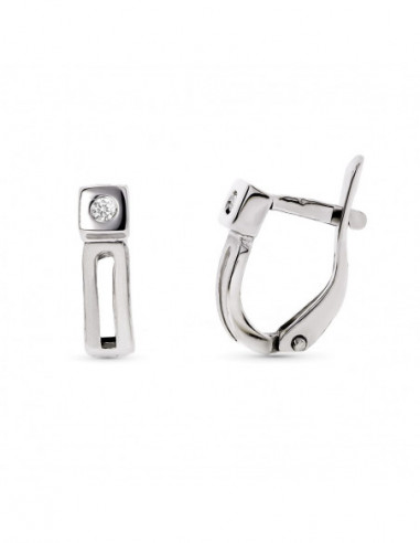 18K PENDIENTES ORO BLANCO CON...