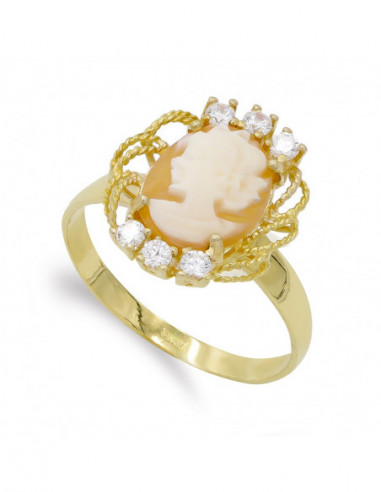 18K SORTIJA ORO AMARILLO CAMAFEO CON...