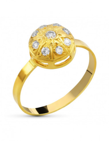 18K SORTIJA CIRCONITAS ORO AMARILLO