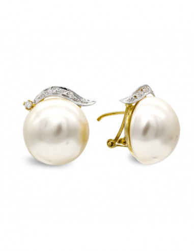 18K PENDIENTES ORO AMARILLO Y PERLA...