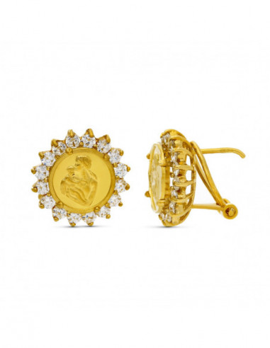 18K PENDIENTES ORO AMARILLO MONEDA...