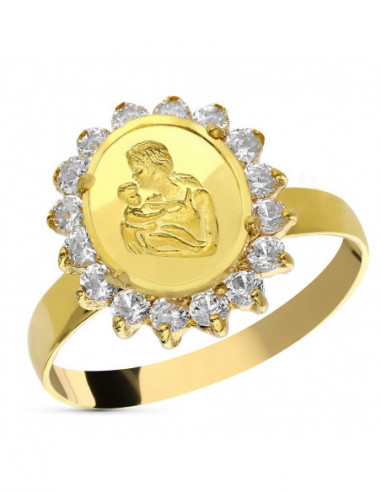 18K SORTIJA ORO AMARILLO MONEDA MADRE...