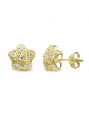 18K PENDIENTES ORO AMARILLO ESTRELLA...