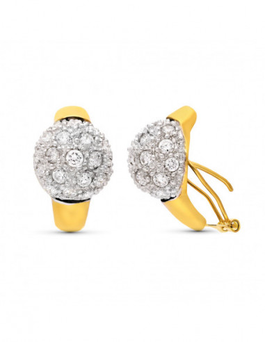 18K PENDIENTES BICOLOR 21X13 MM