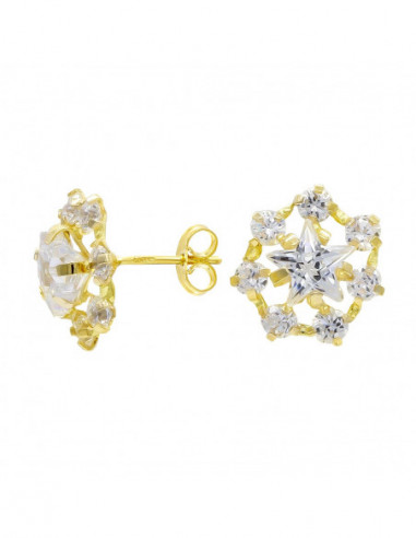 18K PENDIENTES ORO AMARILLO ESTRELLA...