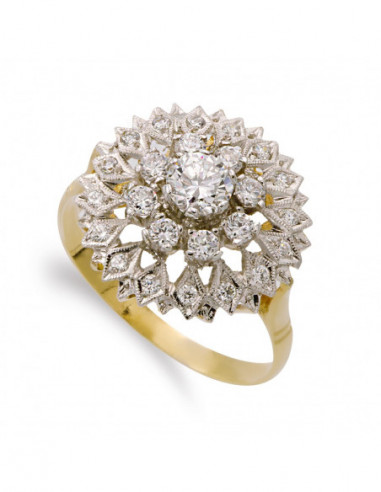 18K SORTIJA ORO BICOLOR ROSETA CON...