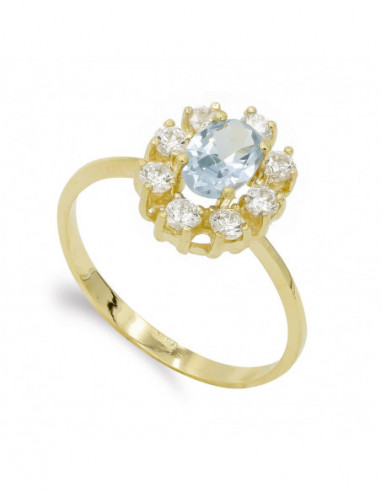 SORTIJA ORO AMARILLO 1 PIEDRA OVAL Y...