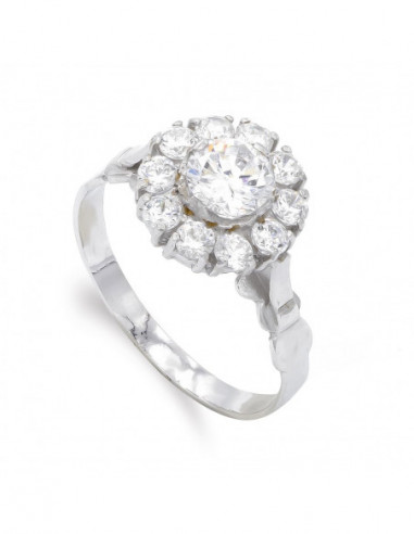 18K SORTIJA ORO BLANCO Y CIRCONITAS...