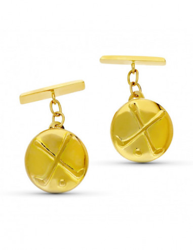 18K GEMELOS ORO AMARILLO REDONDOS...