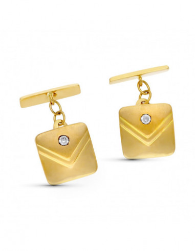 18K GEMELOS ORO AMARILLO CUADRADO...