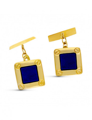 18K GEMELOS ORO AMARILLO CUADRADOS...