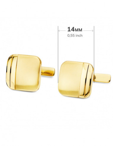 GEMELOS ORO AMARILLO CUADRADOS MATE Y...