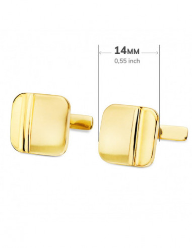 GEMELOS ORO AMARILLO CUADRADOS MATE Y...