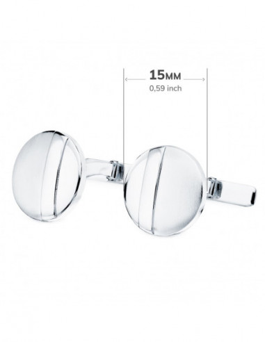 18K GEMELOS ORO BLANCO REDONDOS MATE...