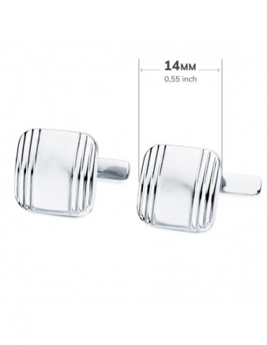 GEMELOS ORO BLANCO CUADRADOS MATE Y...