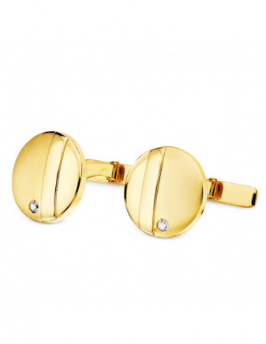 GEMELOS ORO AMARILLO REDONDOS MATE...