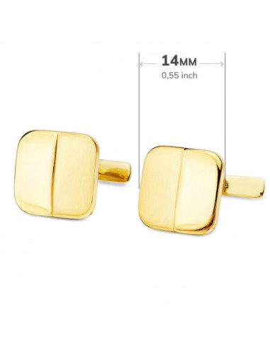 GEMELOS ORO AMARILLO CUADRADOS MATE Y...