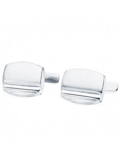 18K GEMELOS ORO BLANCO TONEL MATE Y...