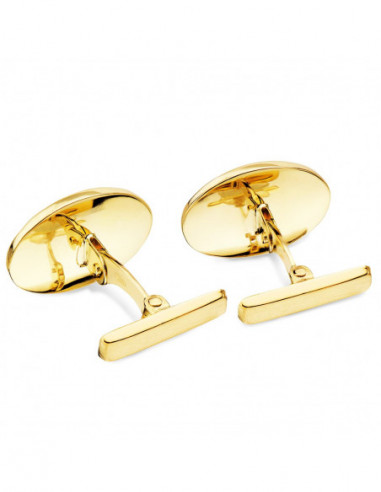 18K GEMELOS ORO AMARILLO OVAL MATE Y...